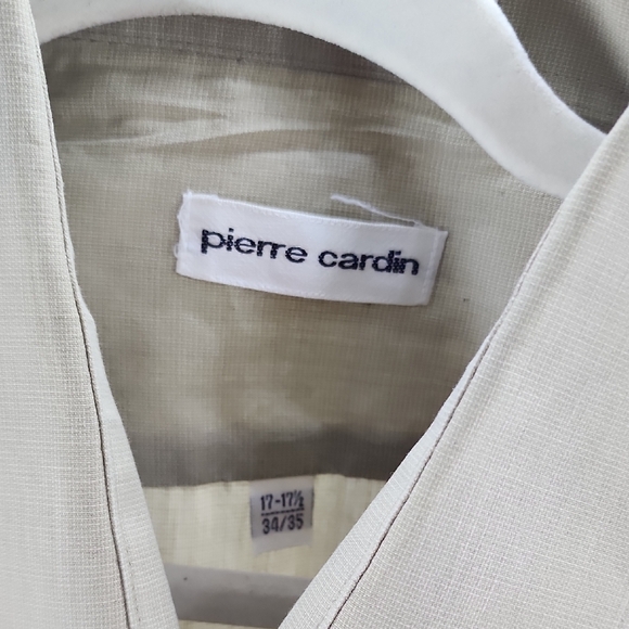 Pierre Cardin Tan Dress Shirt 17 1/2 - Picture 2 of 5